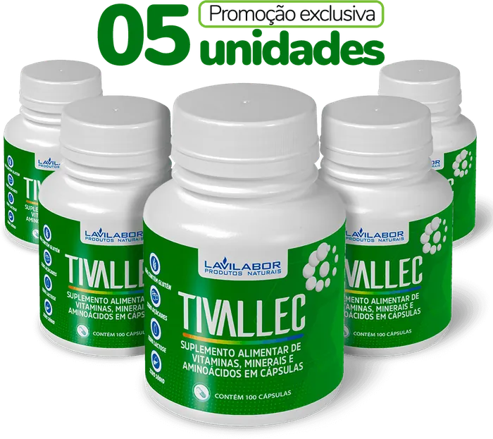 Kit promocional com cinco frascos de Tivallec