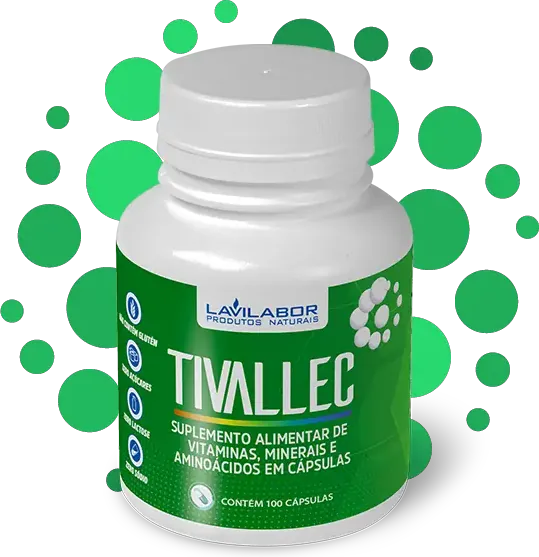 Frasco de Tivallec com moléculas ao redor