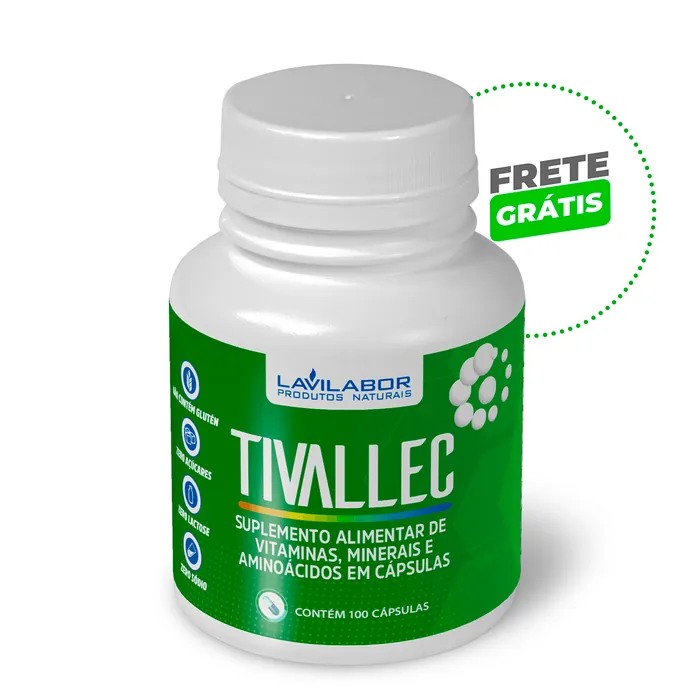 Frasco de Tivallec com selo de frete grátis
